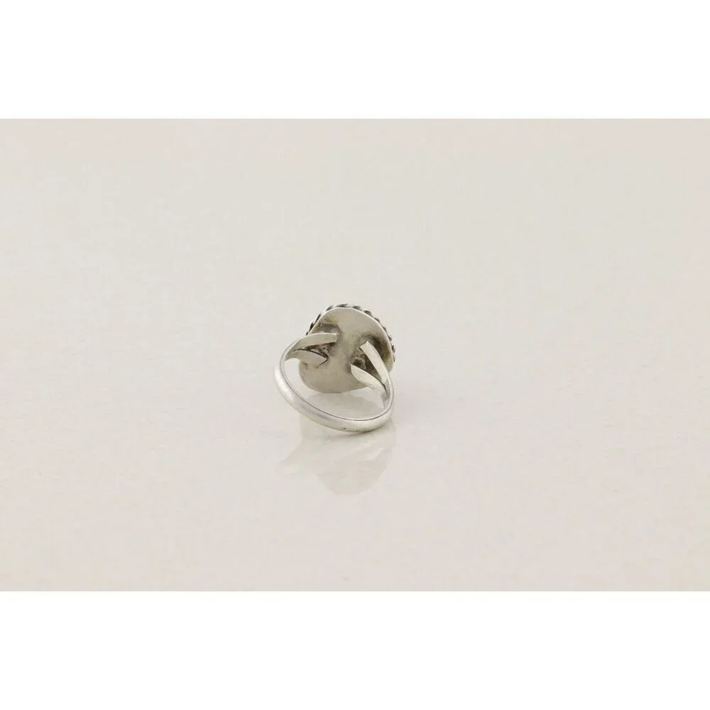 Sterling Silver Green Turquoise Ring Size 6 - Picture 6 of 6